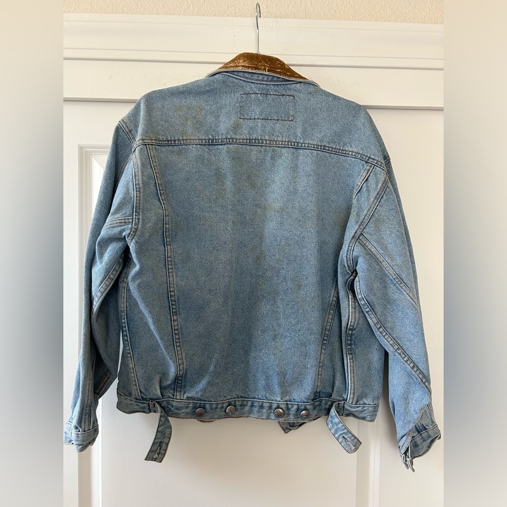Vintage Authentic Johnny Hallyday Western Passion Denim and Suede Jacket Size M - Picture 8 of 13
